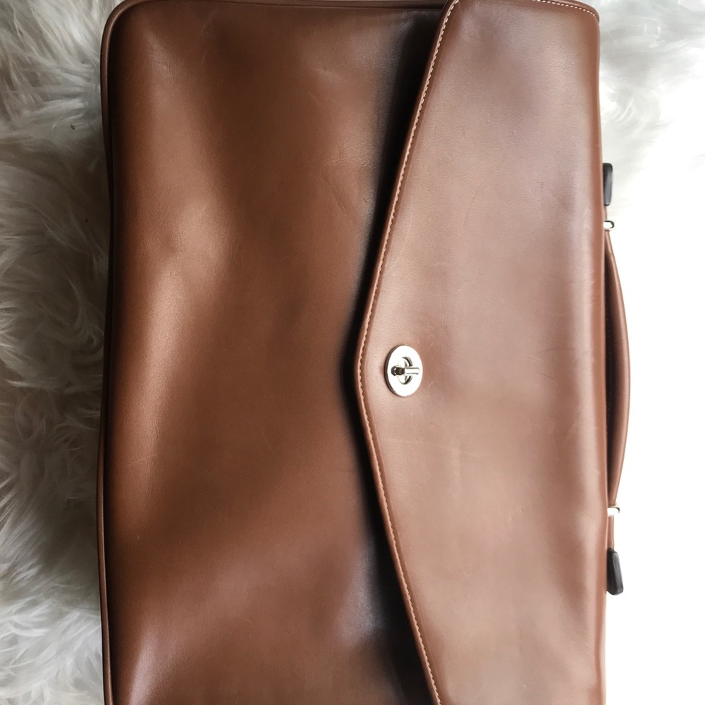 Coach briefcase tan leather vintage
